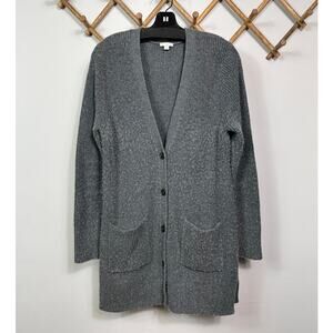 Gap Designed & Crafted Wool Blend Long Cardigan in Charcoal Grey Women's Size M
